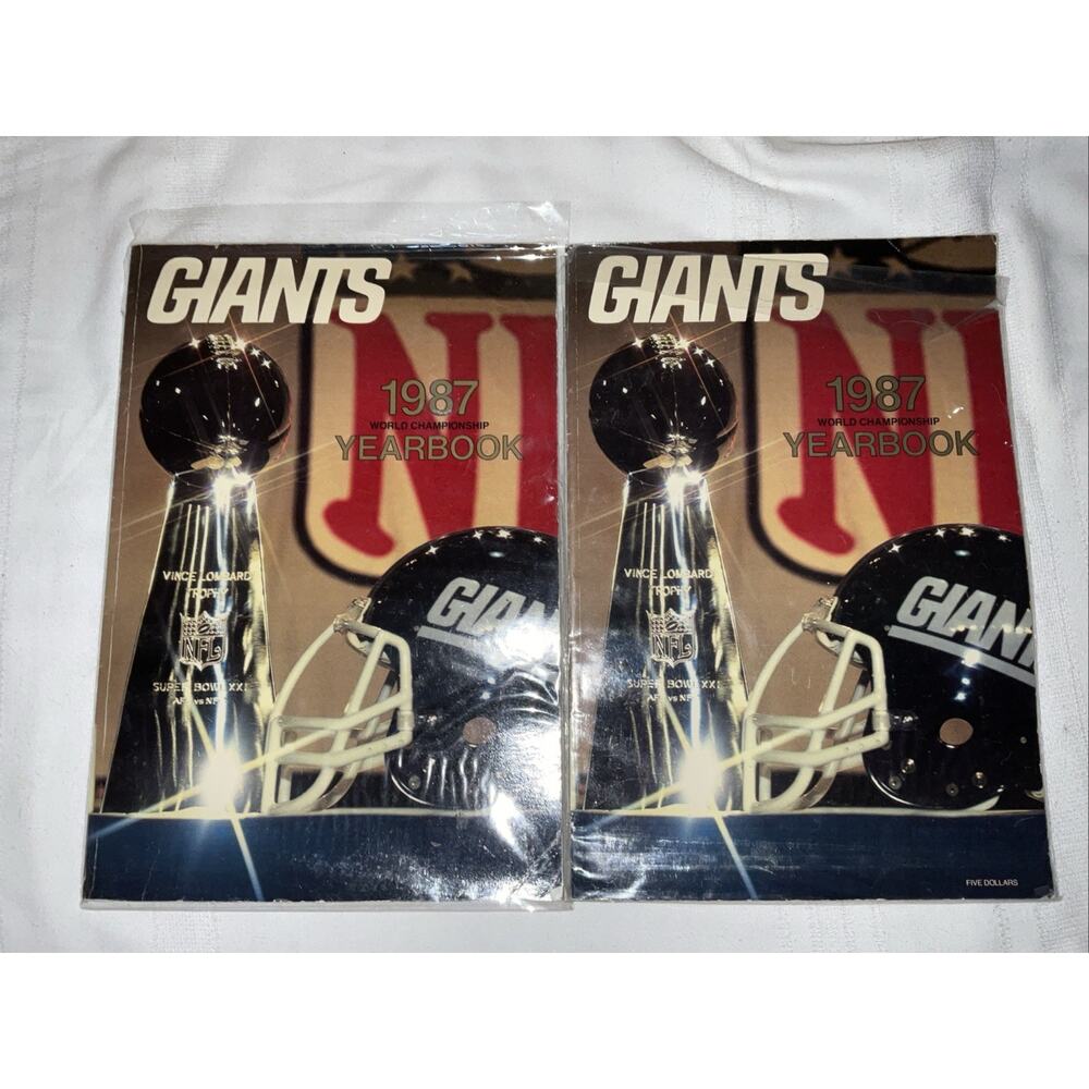 NEW YORK GIANTS FOOTBALL 2 1987 WORLD CHAMPIONSHIP YEARBOOK